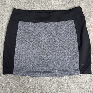 Smartwool Diamond Peak Quilted Skirt Womens Large Grey Black Pull On Mini